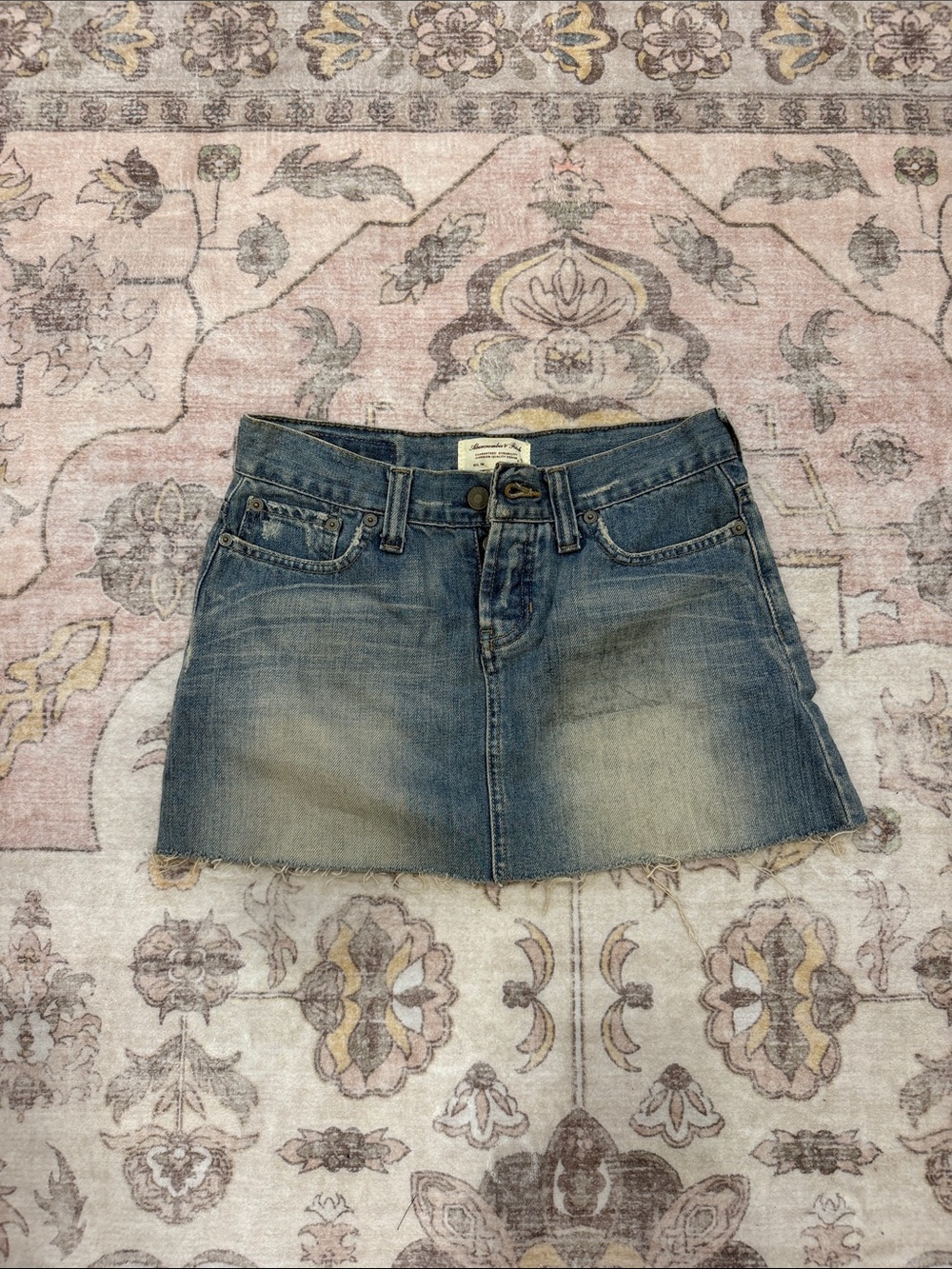 Vintage Denim Mini Skirt - Light Blue Wash
